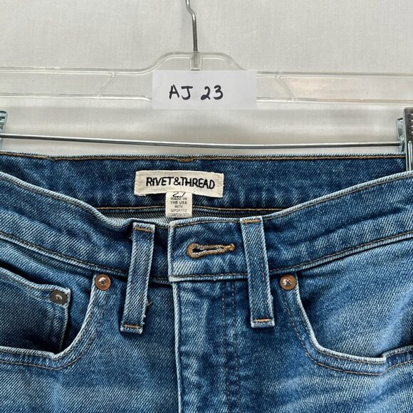 Rivet & Thread High Rise Stovepipe Straight Leg Jeans Size 27 Stretch Denim Blue - Picture 15 of 15